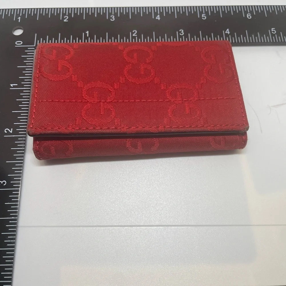 GUCCI key wallet GG canvas and leather inside Authentic used - Picture 5 of 8